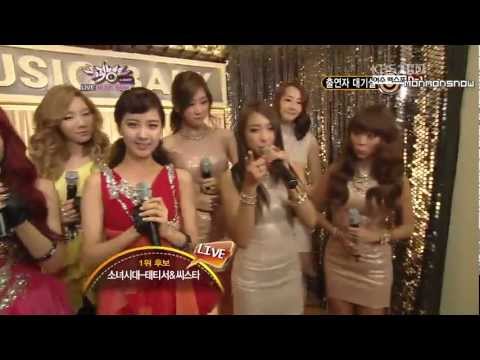 120511 SNSD-TTS & Sistar Backstage @ Music Bank