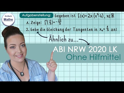 Mathe ABI LK 2020 NRW hilfsmittelfrei Teil 1 | Steigung nachweisen, Produktregel, Tangente