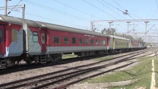 preview picture of video '12431 TVC-NZM Rajdhani Express Blows Past Asaoti LC!!!!!!!'