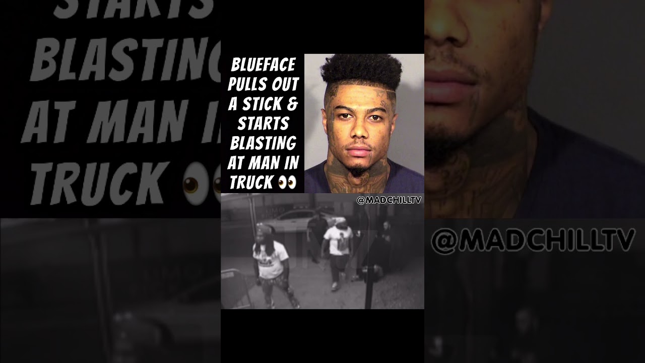#BLUEFACE PULLS OUT A STICK & STARTS BLASTING AT MAN IN TRUCK ‼️👀