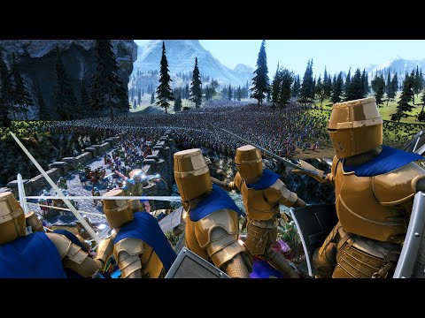 30,000 ROMANS LAY SIEGE TO CASTLE OF 500 GOLDEN KNIGHTS ULTIMATE EPIC BATTLE SIMULATER UEBS