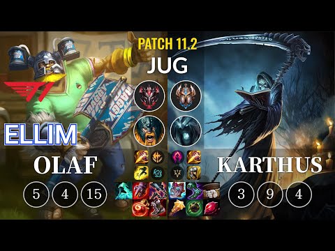T1 Ellim Olaf vs Karthus Jungle - KR Patch 11.2