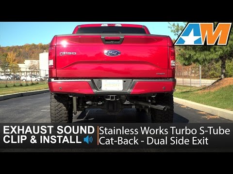 2015-2016 F-150 Stainless Works Turbo S-Tube Cat-Back - Dual Side Exit (5.0L) Sound Clip & Install
