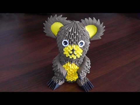 3D origami bear (Bruin, teddy-bear, grizzly bear) assembly diagram (Tutorial)