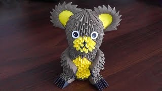 3D origami bear (Bruin, teddy-bear, grizzly bear) assembly diagram (Tutorial)