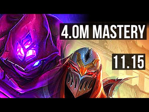 MALZAHAR vs ZED (MID) | 4.0M mastery, 6/0/4, 1800+ games, Dominating | BR Master | v11.15