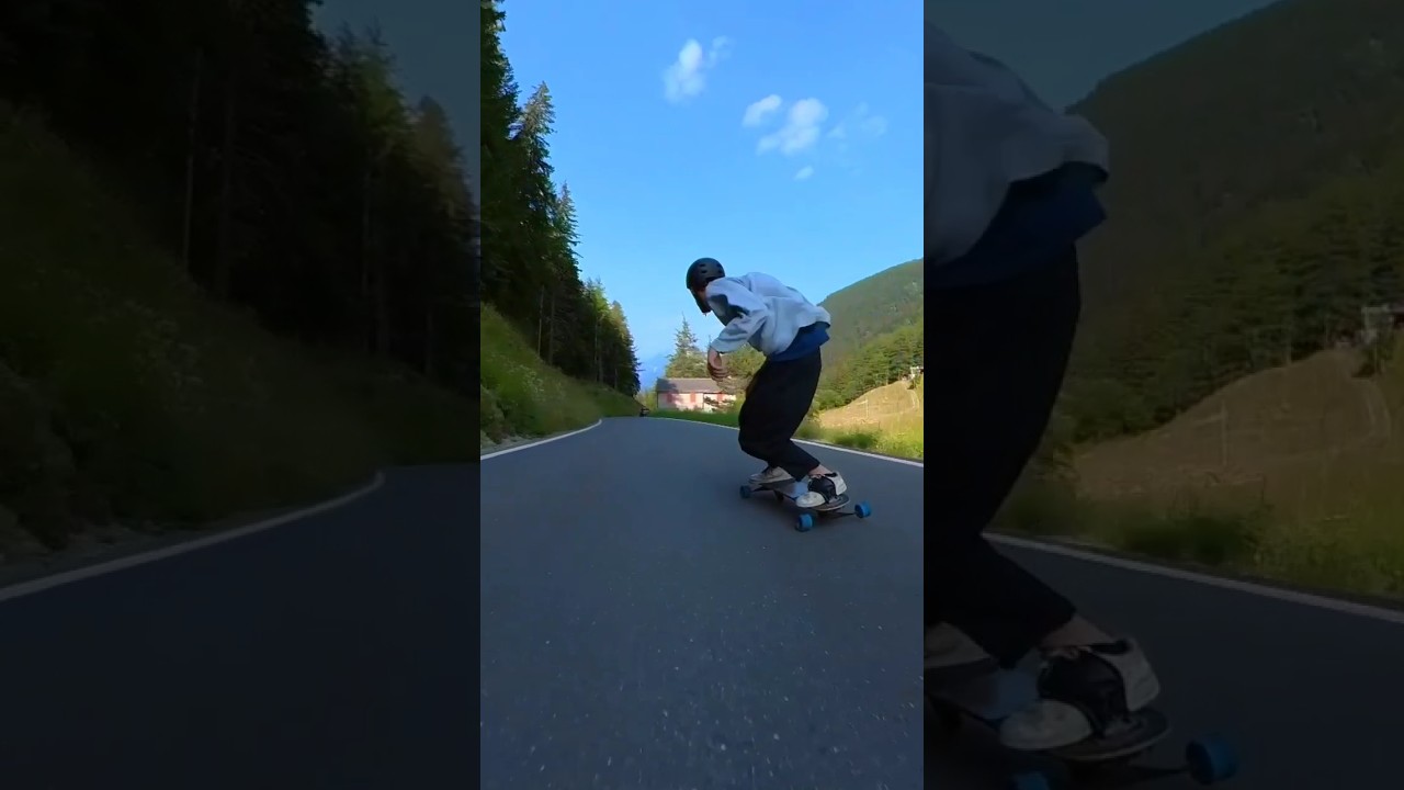 fast run in switzerland ! go check the full cut on my channel 🤙 #downhillskateboarding #freebord