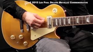 Video thumbnail for Gibson 2015 Les Paul Deluxe Metallic Commemorative Electric Guitar by Musician's Friend