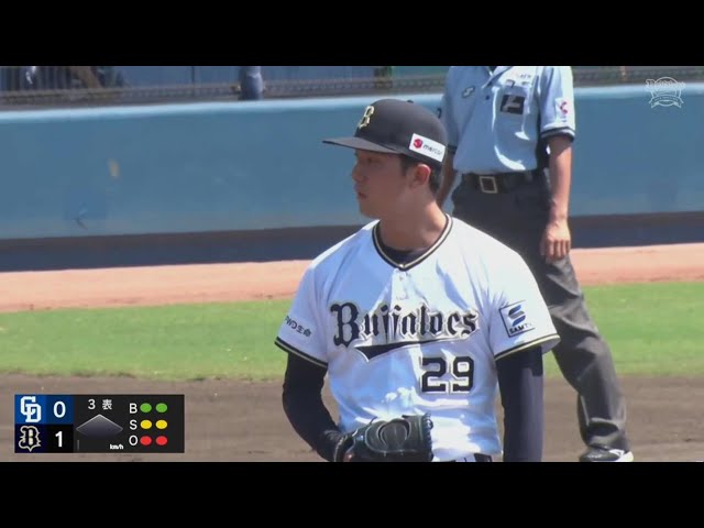 【ファーム】カーブ、直球、直球!! バファローズ・田嶋大樹 変幻自在の投球で三振を奪う!!  2023年7月27日 オリックス・バファローズ 対 中日ドラゴンズ