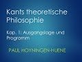 Kants theoretische Philosophie 1 Ausgangslage und Programm