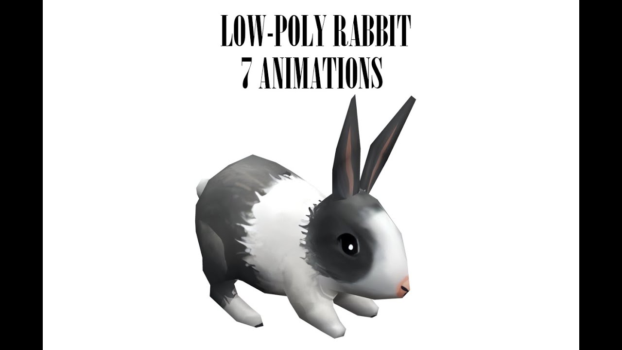 Animated low-poly rabbit 3D Model