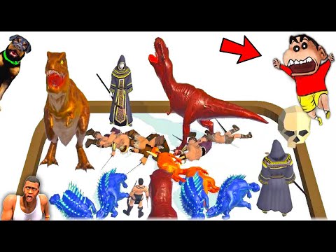 SHINCHAN and CHOP Training DINOSAURS ARMY in Merge Master Dinosaur Fusion Android Gameplay In Hindi