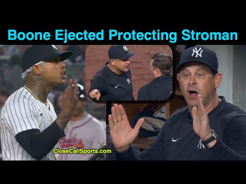 E92 - Aaron Boone Ejected Protecting Marcus Stroman After Derek Thomas Ball Calls During Ozuna AB