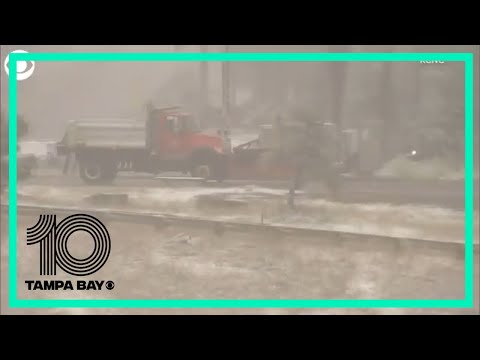 It snowed in Denver after record high temperatures in the 90s and 100s over the weekend