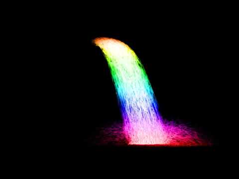 Rainbow waterfall effect pure white of water on the black screen Free Video