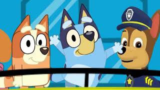 Bluey Family & Paw Patrol Mighty Pups Hide and Seek Rescue Mission