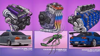 JDM Legends Reimagined 🔥 Rotary RX-7 vs ZX-10R Mosquito vs 2JZ Laurel Animation 2026
