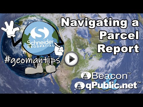 Geomantips Navigating A Parcel Report