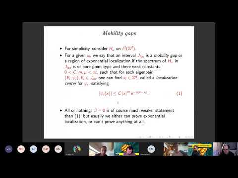 Alexander Elgart, A panoramic view on Anderson localization