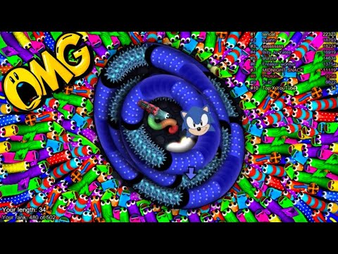 Slither.io A.I. Epic Skin Slitherio Best Gameplay - SONIC SKIN 🔥 - Slither.io Vip - World Record
