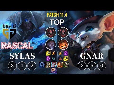 GEN Rascal Sylas vs Gnar Top - KR Patch 11.4