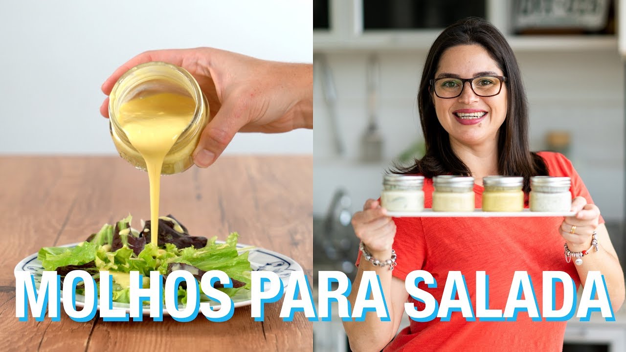 4 MOLHOS PARA SALADA INCRÍVEIS COM IOGURTE / KEFIR | Sua salada super gostosa e saborosa | LOW CARB