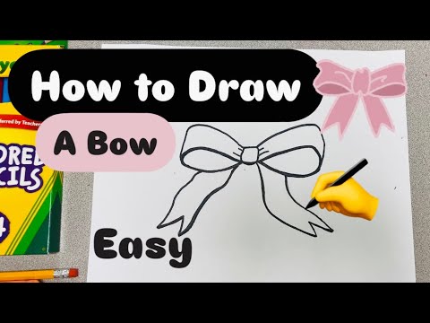 How to Draw a Bow - EASY for kids and beginners #art #draw #mrschuettesart