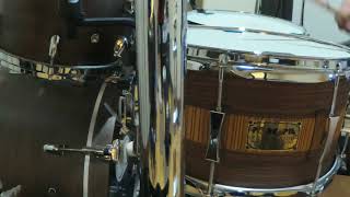 Video thumbnail for PorkPie USA 13x7 Custom Rosewood w/ Zebrawood inlays over Maple Shell Snare Drum by ian n