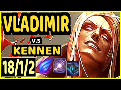 SATORIUS (VLADIMIR) vs KENNEN - 18/1/2 KDA TOP CHALLENGER GAMEPLAY - EUW