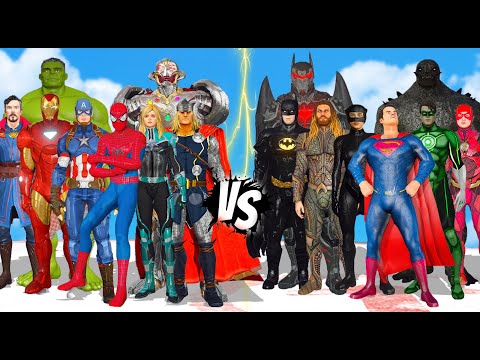 THE AVENGERS MARVEL COMIC VS JUSTICE LEAGUE DC COMIC - SUPERHEROES BATTLE