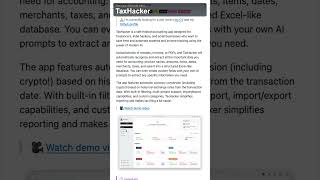 TaxHacker Is an Open-Source AI Accountant #ai #taxes #github