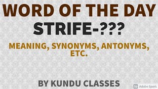 WORD OF THE DAY STRIFE (12 FEB. 2021) | Strife | Meaning of Strife | Synonyms of Strife