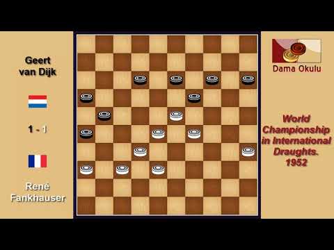 René Fankhauser (FRA) - Geert van Dijk (NLD). Draughts World Championship. 1952.