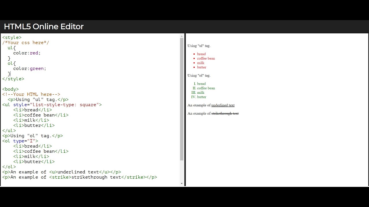 Online HTML editor made using HTML, Javascript and CSS | Source Code & Projects | Review