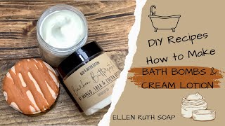 Gift Idea #3 - How to Make BATH BOMBS & CREAM LOTION w/ Full Recipe | Ellen Ruth Soap