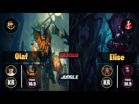 Haru OLAF (Jungle) [Conqueror] VS ELISE - Grandmaster KR Patch 10.9