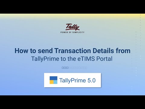 Send Transaction Details to the eTIMS Portal
