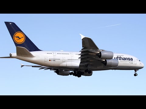 Lufthansa Airbus A380 full flight LH720 from Frankfurt to Beijing