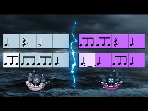 Pirates of the Caribbean Compound Meter Play Along Duet -  Level 2 with Ties and Dotted Half Note