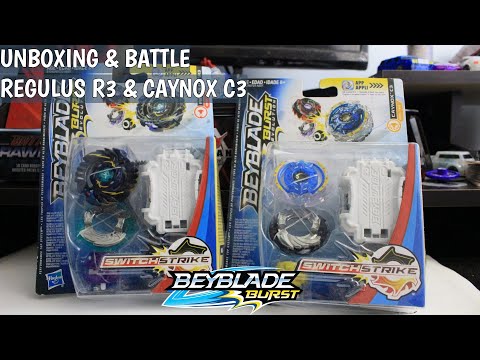 SHELTER REGULUS R3 & DEEP CAYNOX C3 DOUBLE UNBOXING + BATTLE - Beyblade Burst Evolution Switchstrike