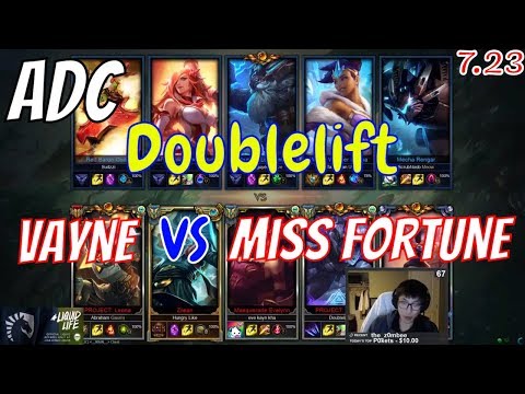 DOUBLELIFT Vayne vs Miss Fortune Bot  Stream Gameplay Season 8