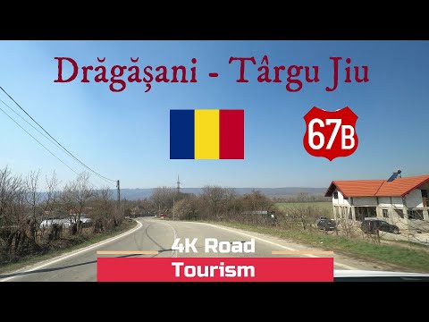 Driving Romania: DN67B Drăgășani - Târgu Jiu - 4k scenic hilly drive through The Subcarpathians