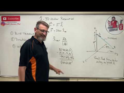 Statics: Lesson 11 - Finding 3D Vectors When Given Coordinates