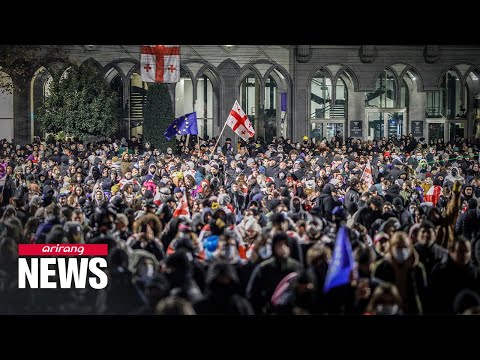 Mass protests in Georgia continue for fourth night over suspension of EU accession talks