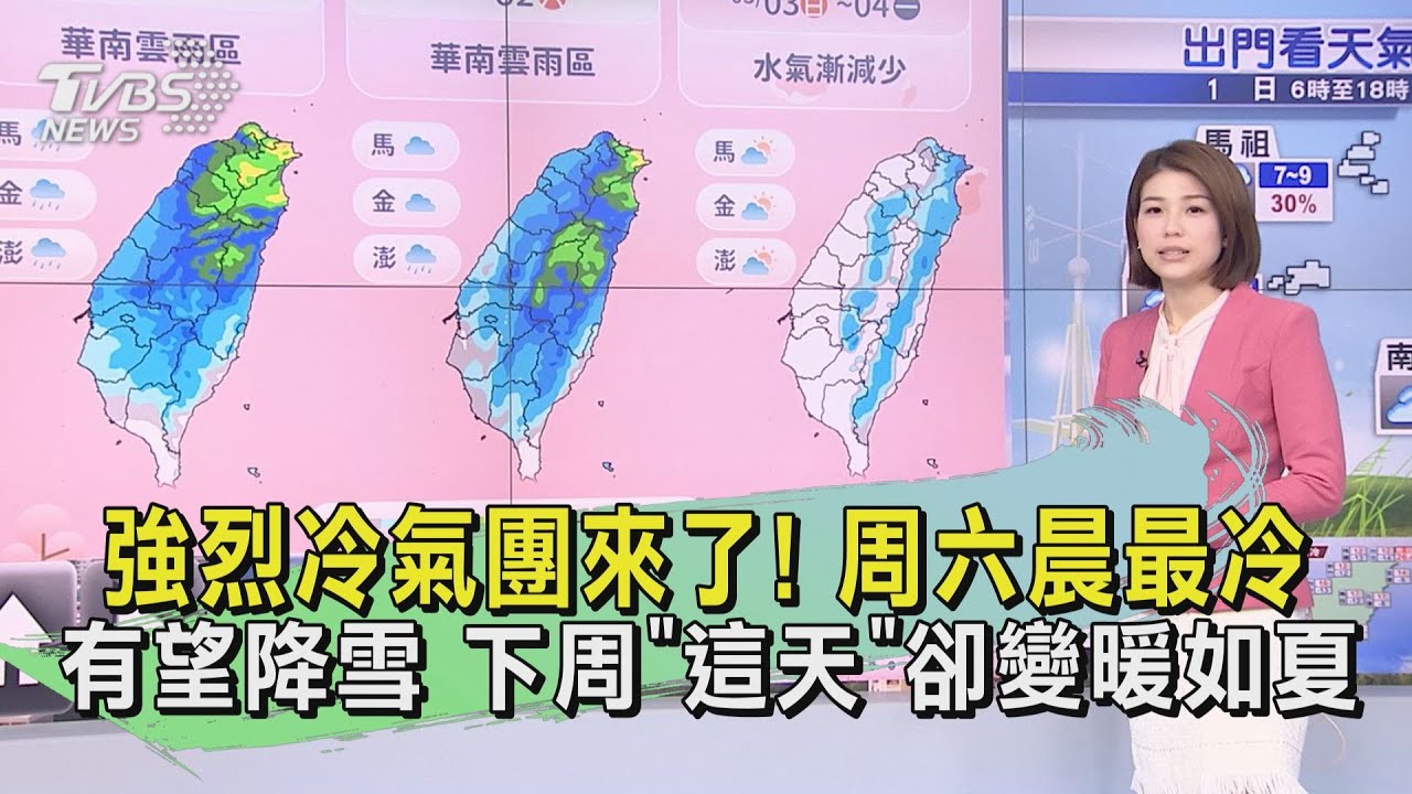 強烈冷氣團來了!周六晨最冷有望降雪 下周「這天」卻變暖如夏