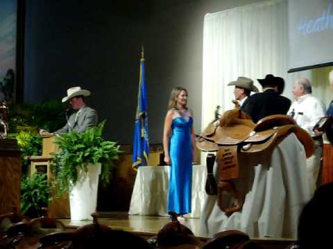 Heather Johnson accepting award at 2010 NRHA banquet