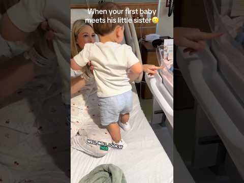 Toddler's reaction to meeting his baby sister for the first time is everything... ❤️