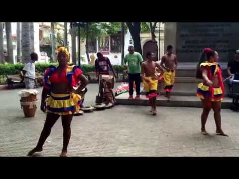 Mapale dancing in the Plaza de Bolivar - Cartagena, Colombia