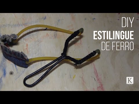 Como fazer ESTILINGUE simples e leve (atiradeira, baladeira, funda, fisga, setra,  slingshot)