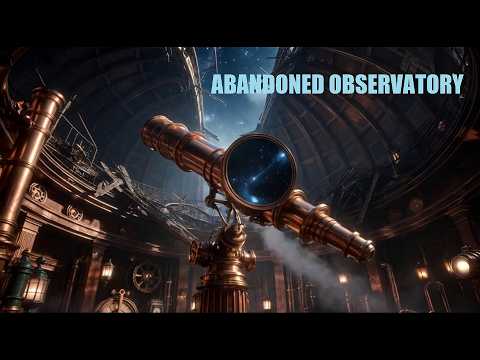 3 Hours Abandoned Steampunk Observatory Ambience  Starry Sky Through Broken Dome  Deep Sleep & Focus